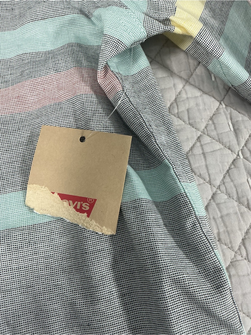 NWT Levi's Men's Striped Hooded Button Down Shacket Kangaroo Pockets Size XXL - Picture 6 of 12